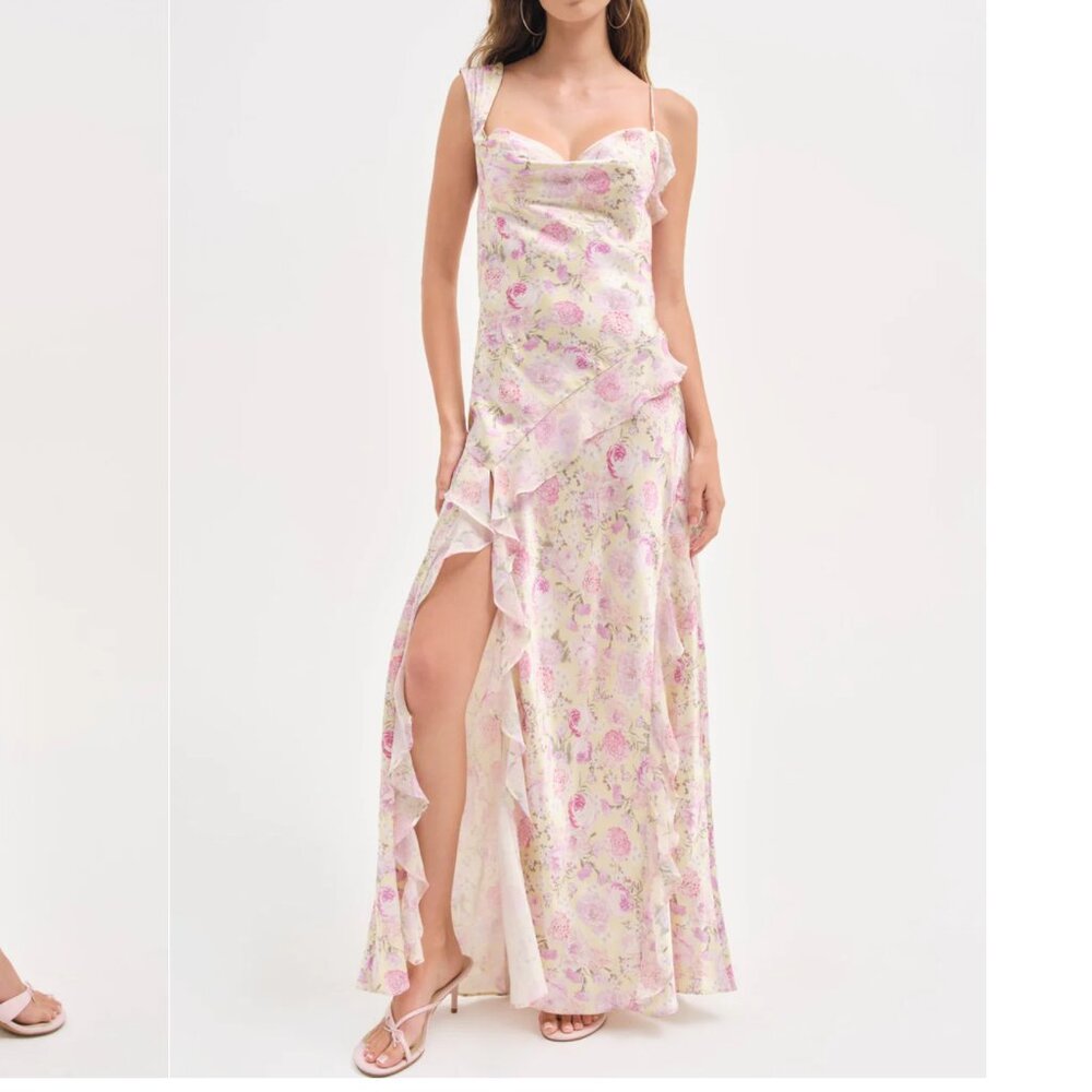 For Love & Lemons Sawyer Maxi Dress XS / Yellow